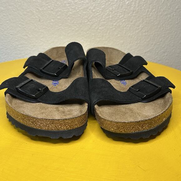 NEW Men’s Birkenstock Arizona Soft Slide Sandal Black Oiled Leather Sz 42 9 Flaw